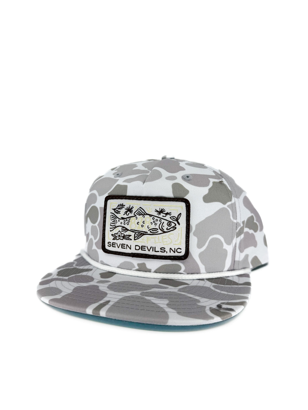 828 Hat - Blizzard Duck Camo w/ White Rope - Big Eye'd Brown (NEW)