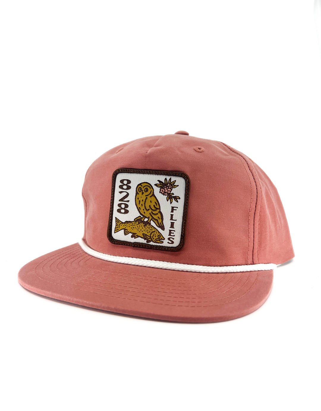 828 Pablo Escobarred Hat - Fowl Hooked Dusty Red w/ White Rope OSFM (NEW)