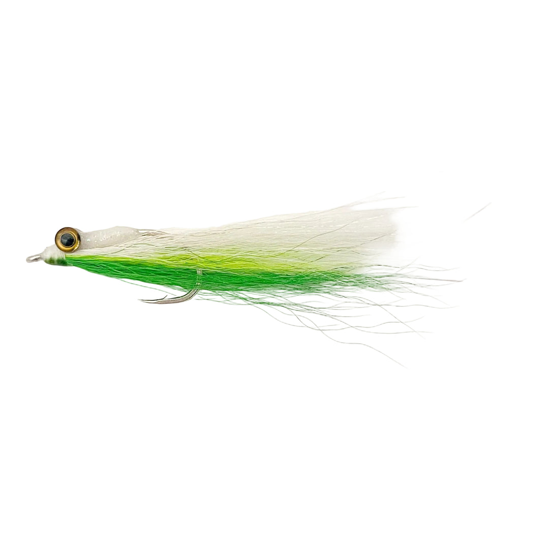 FS Clouser Minnow Chartreuse & White 2/0