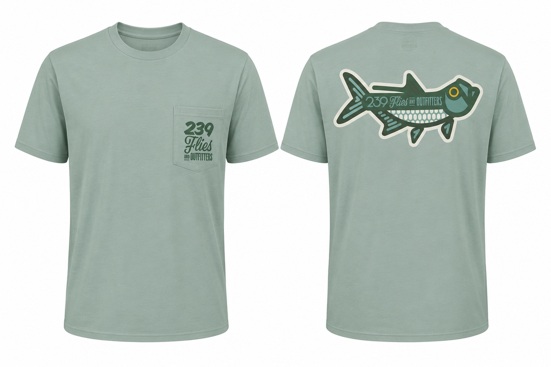 239Flies Elevated Tee - Sage Green Tarpon HQ