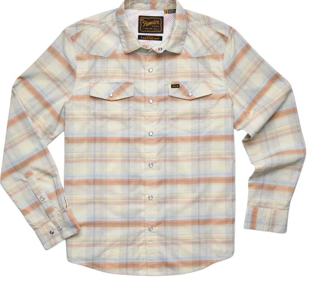 Howler Bros - H Bar B Tech Longsleeve Cameron Plaid : Cream