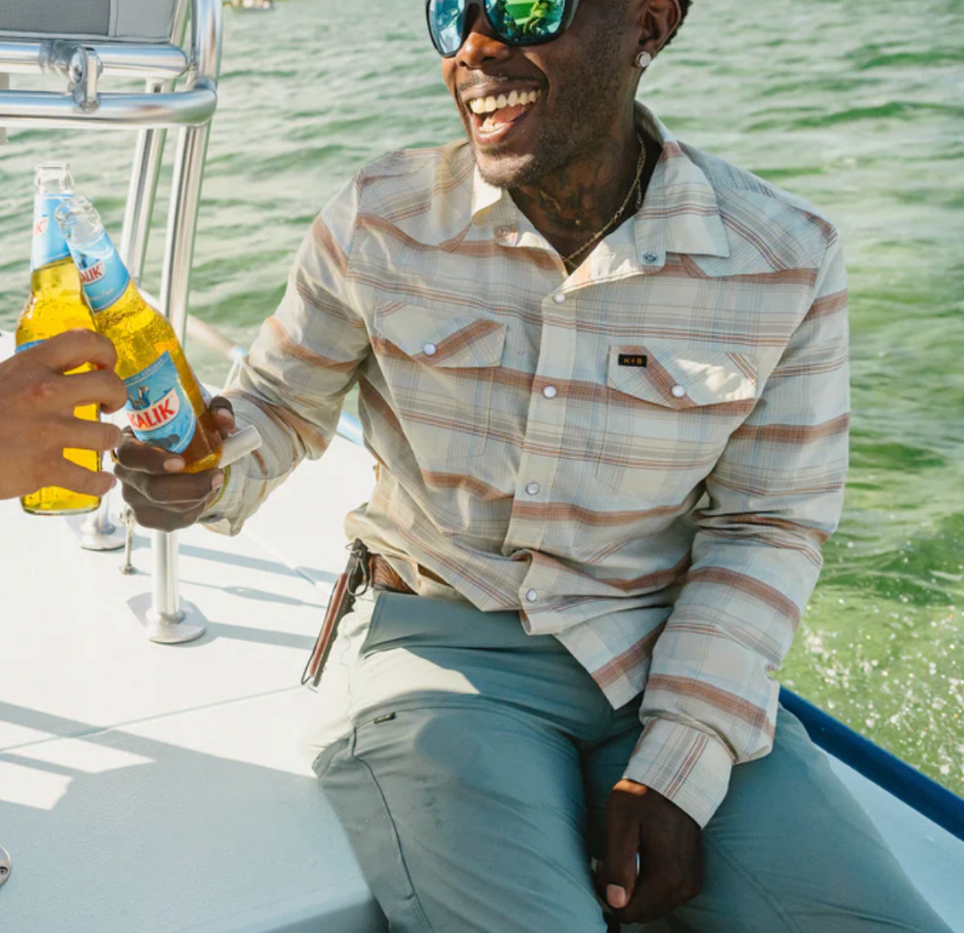 Howler Bros - H Bar B Tech Longsleeve Cameron Plaid : Cream