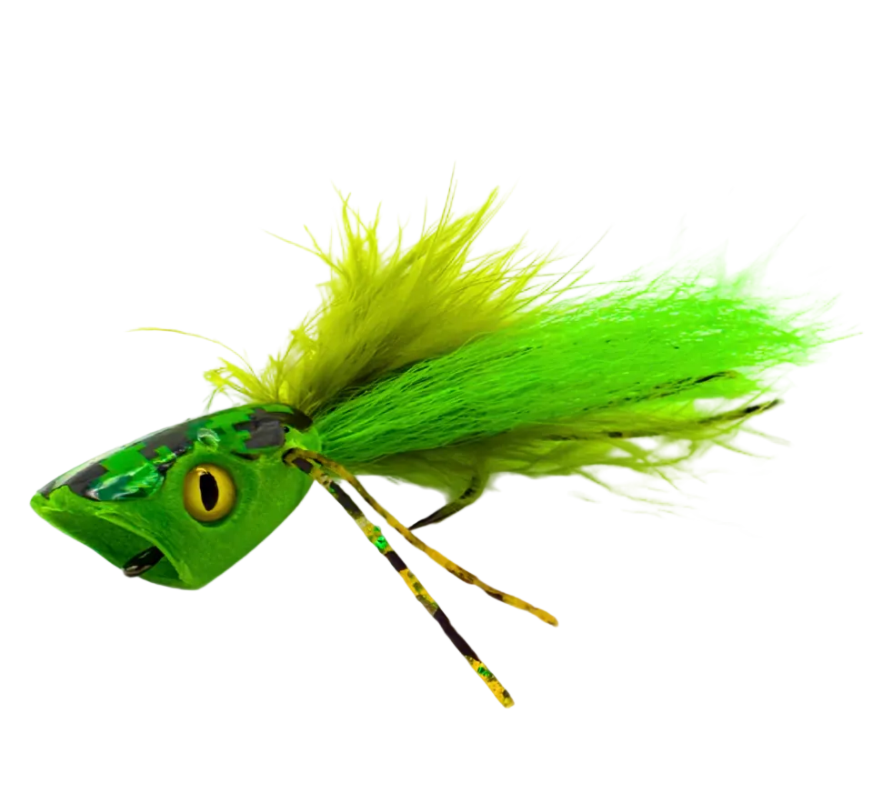 Surface Seducer® Double Barrel™ Bass Bug popper Green #2
